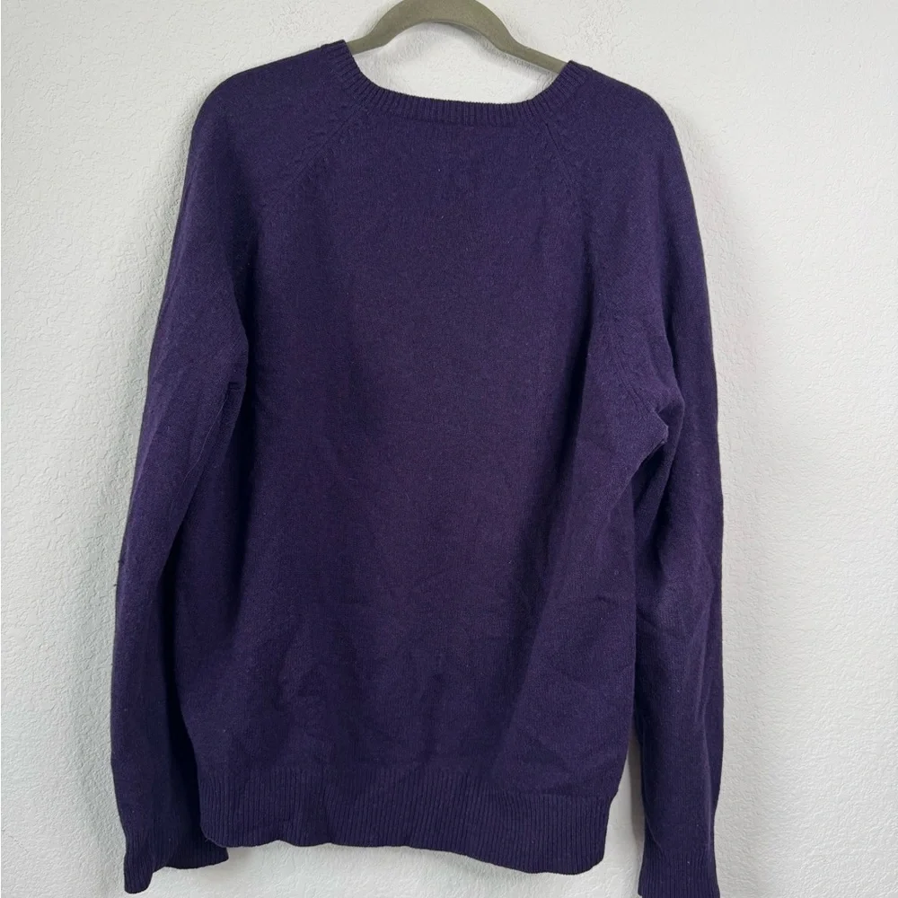 J.Crew 100% Lambswool V-Neck Sweater‎ Men’s XL Purple Minimalist Office Layer